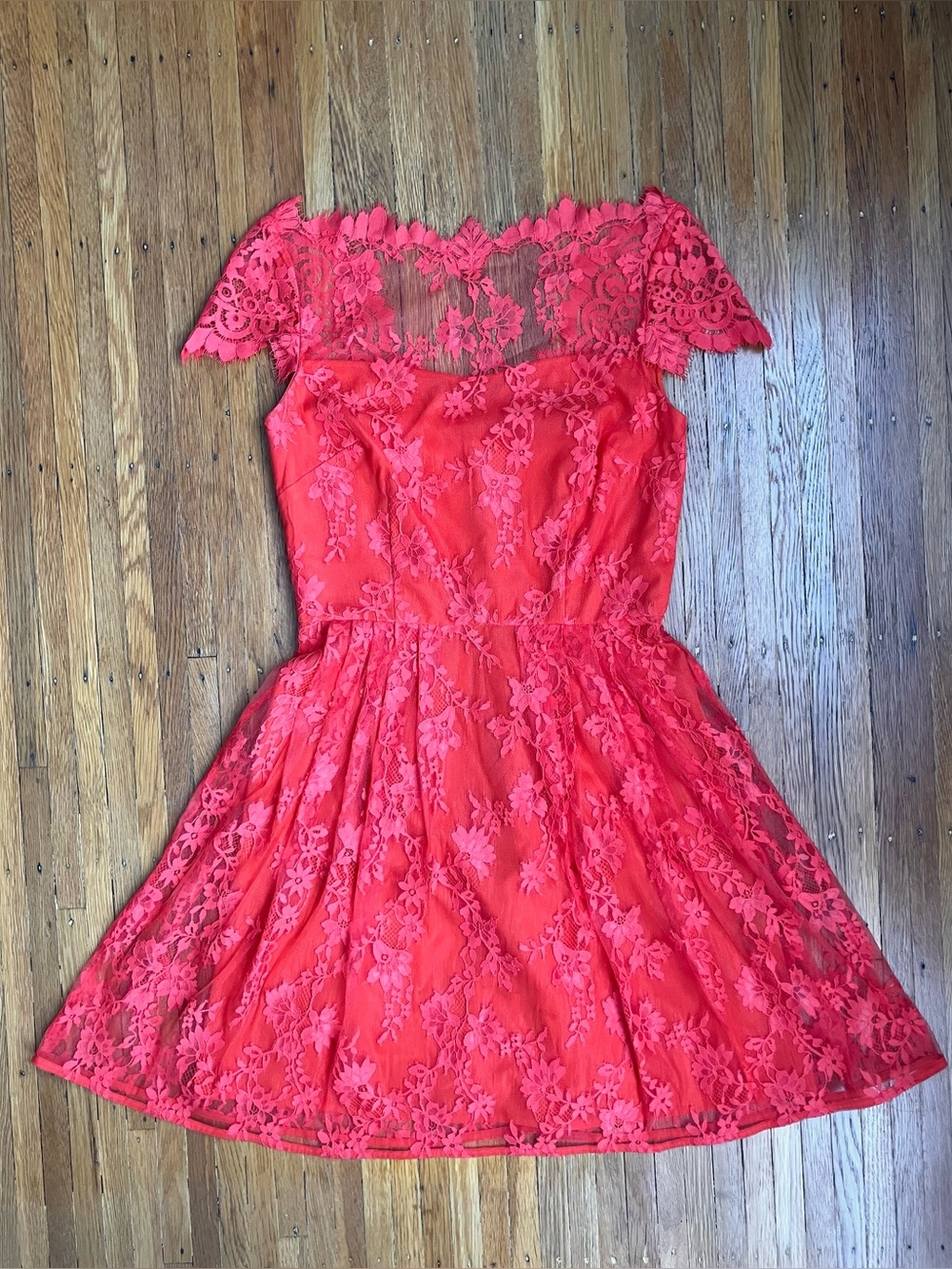 Cynthia Steffe - bright Pink Lace Formal Dress